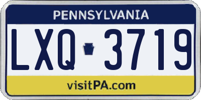PA license plate LXQ3719