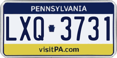 PA license plate LXQ3731