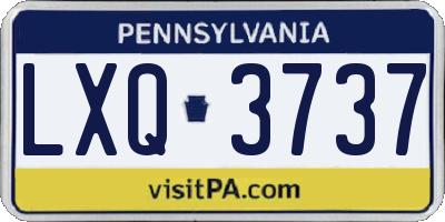 PA license plate LXQ3737