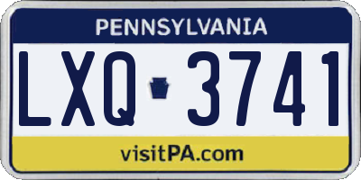 PA license plate LXQ3741