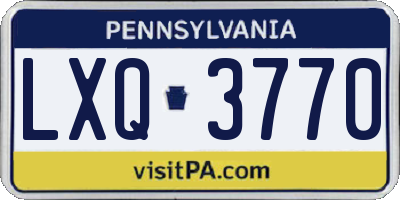 PA license plate LXQ3770
