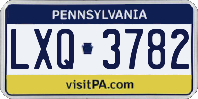PA license plate LXQ3782