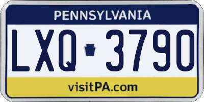 PA license plate LXQ3790