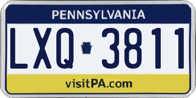 PA license plate LXQ3811