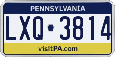 PA license plate LXQ3814