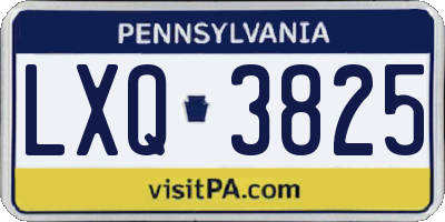 PA license plate LXQ3825