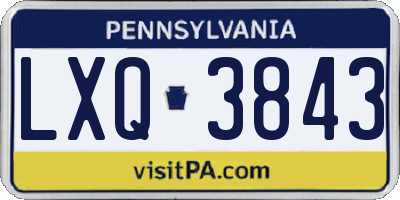 PA license plate LXQ3843