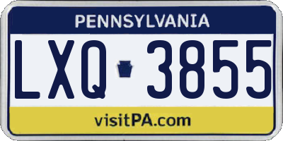 PA license plate LXQ3855