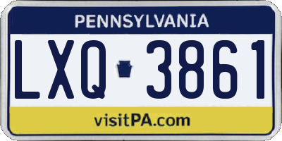 PA license plate LXQ3861