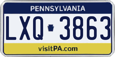 PA license plate LXQ3863
