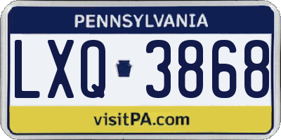 PA license plate LXQ3868