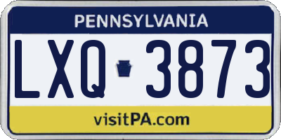 PA license plate LXQ3873
