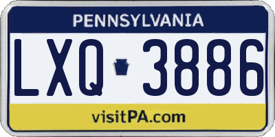PA license plate LXQ3886
