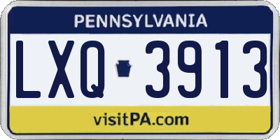 PA license plate LXQ3913