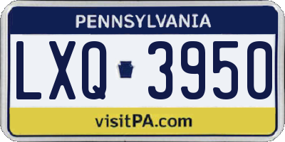 PA license plate LXQ3950