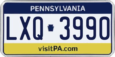 PA license plate LXQ3990