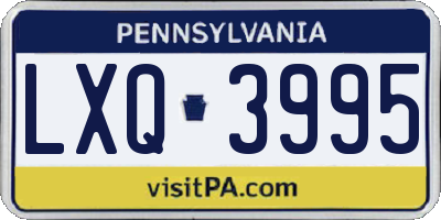 PA license plate LXQ3995