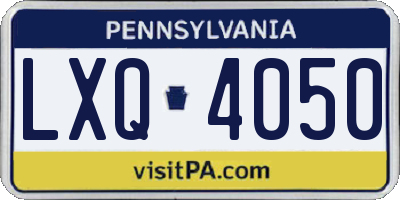 PA license plate LXQ4050