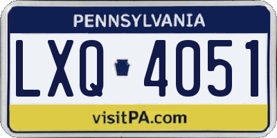 PA license plate LXQ4051