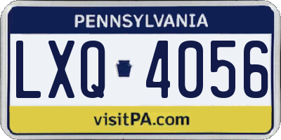 PA license plate LXQ4056