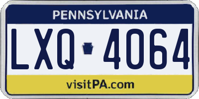 PA license plate LXQ4064
