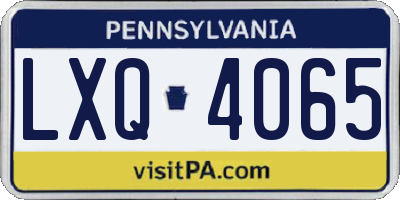 PA license plate LXQ4065