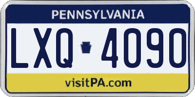 PA license plate LXQ4090