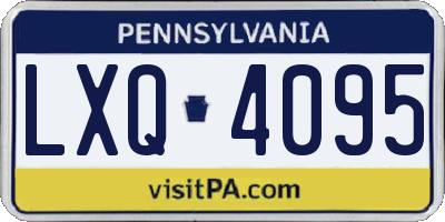 PA license plate LXQ4095