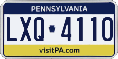 PA license plate LXQ4110