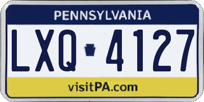 PA license plate LXQ4127