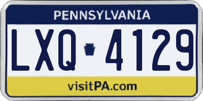 PA license plate LXQ4129