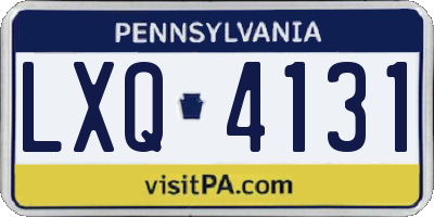PA license plate LXQ4131