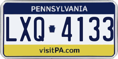 PA license plate LXQ4133