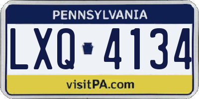 PA license plate LXQ4134