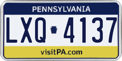 PA license plate LXQ4137