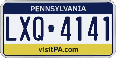 PA license plate LXQ4141