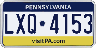 PA license plate LXQ4153