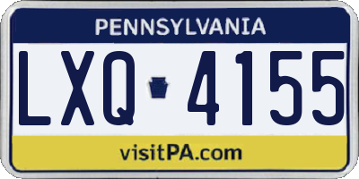 PA license plate LXQ4155