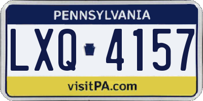 PA license plate LXQ4157