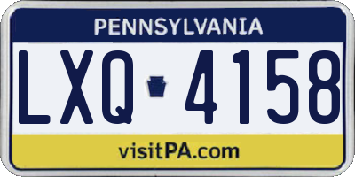 PA license plate LXQ4158