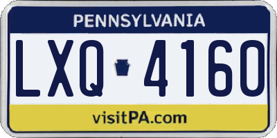 PA license plate LXQ4160
