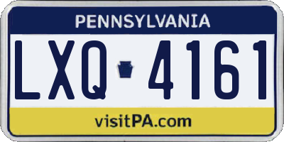 PA license plate LXQ4161