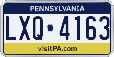 PA license plate LXQ4163