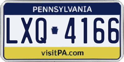 PA license plate LXQ4166