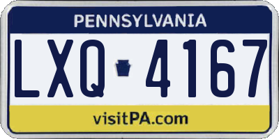 PA license plate LXQ4167