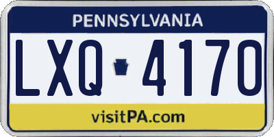 PA license plate LXQ4170