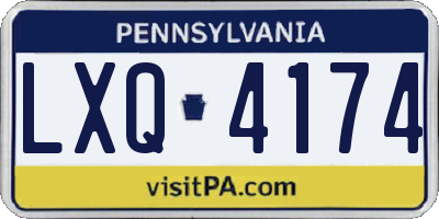 PA license plate LXQ4174