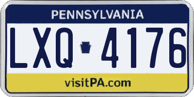PA license plate LXQ4176