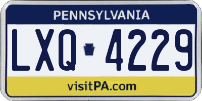 PA license plate LXQ4229