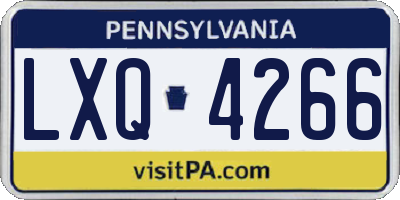 PA license plate LXQ4266